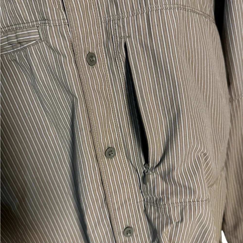 The North‎ face Mens XL Vented Nylon Roll Up Pinstripe Shirt